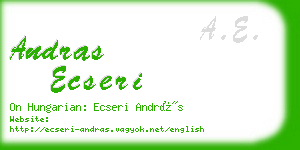 andras ecseri business card